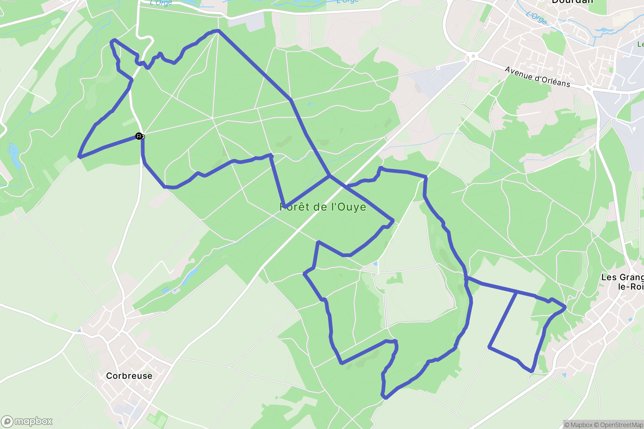 Corbreuse : carte du parcours de randonnée - France