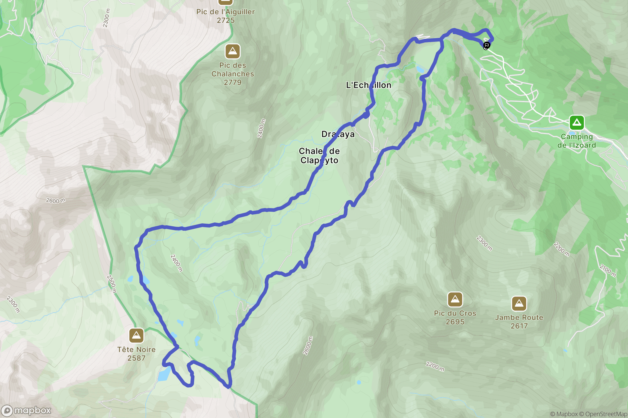 Arvieux : carte du parcours de randonnée - France