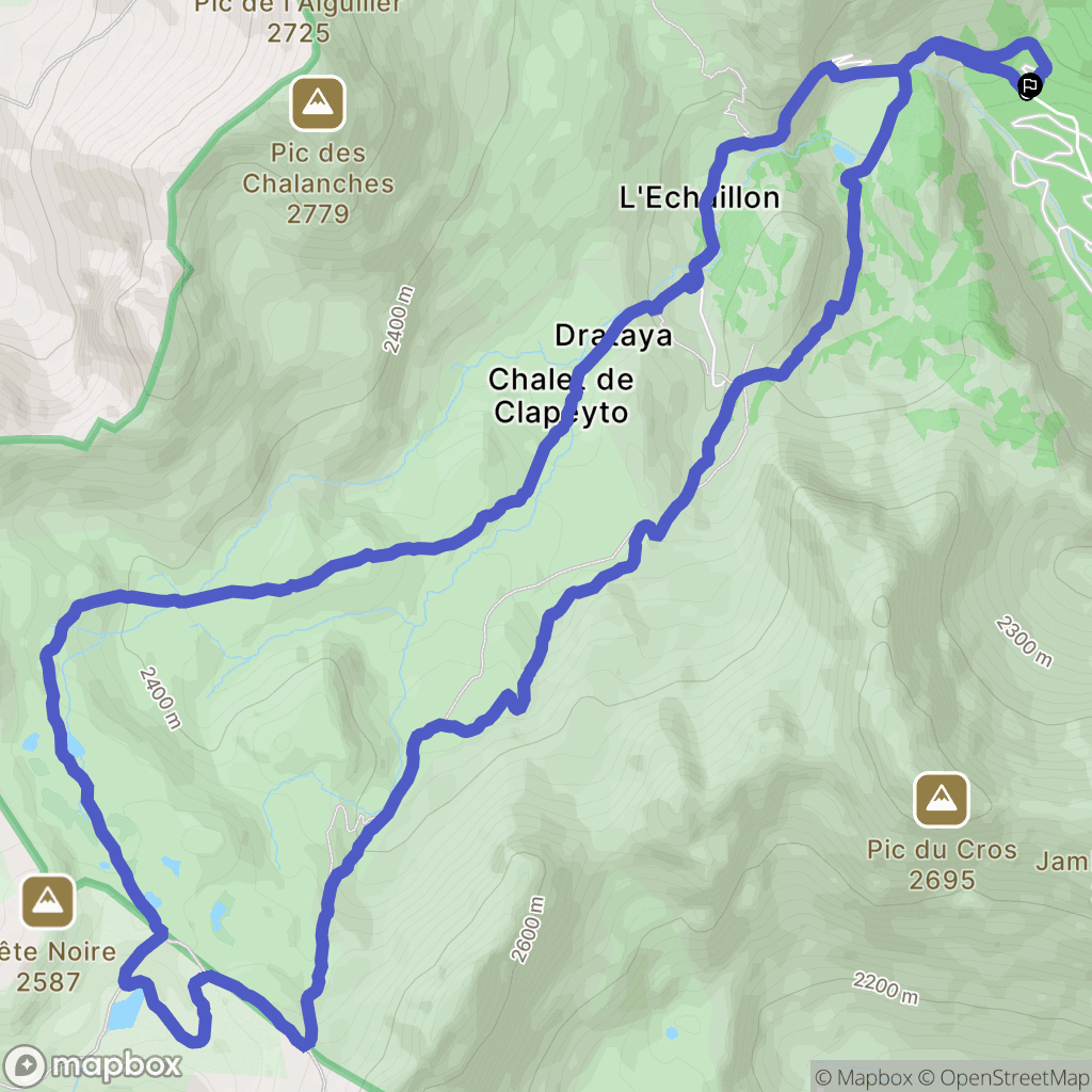 Arvieux : carte du parcours de randonnée - France