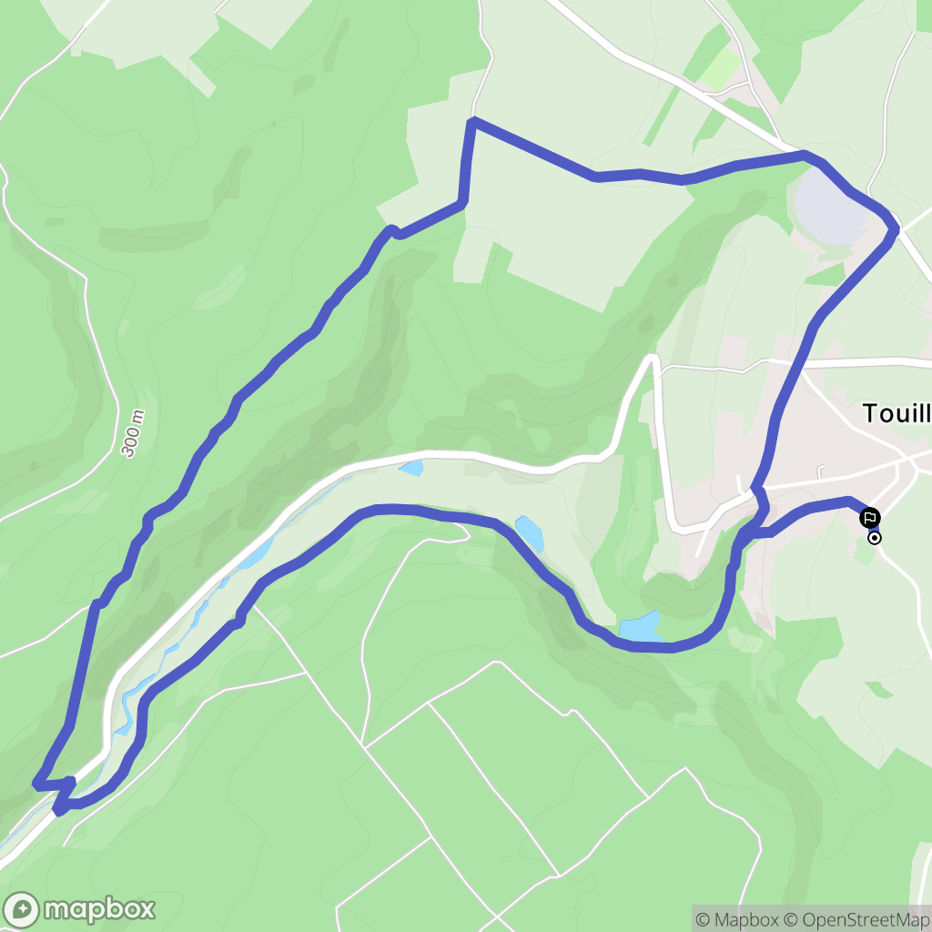 Touillon : carte du parcours de randonnée - France