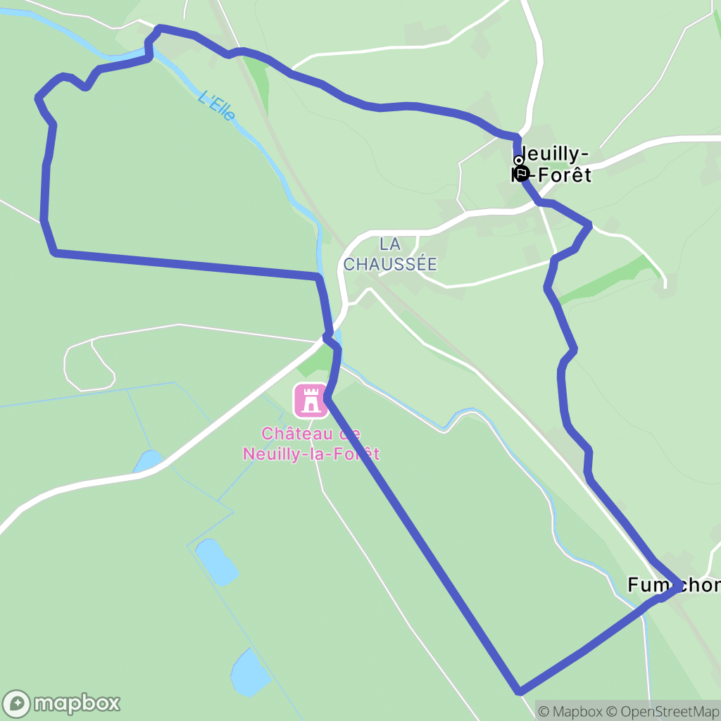 Neuilly-la-Forêt : carte du parcours de randonnée - France
