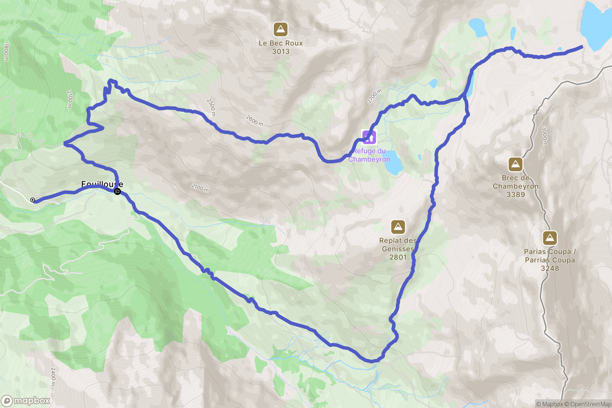 Saint-Paul-sur-Ubaye : carte du parcours de randonnée - France