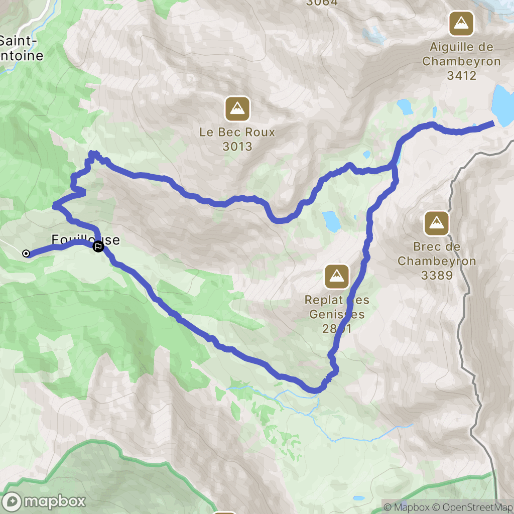 Saint-Paul-sur-Ubaye : carte du parcours de randonnée - France