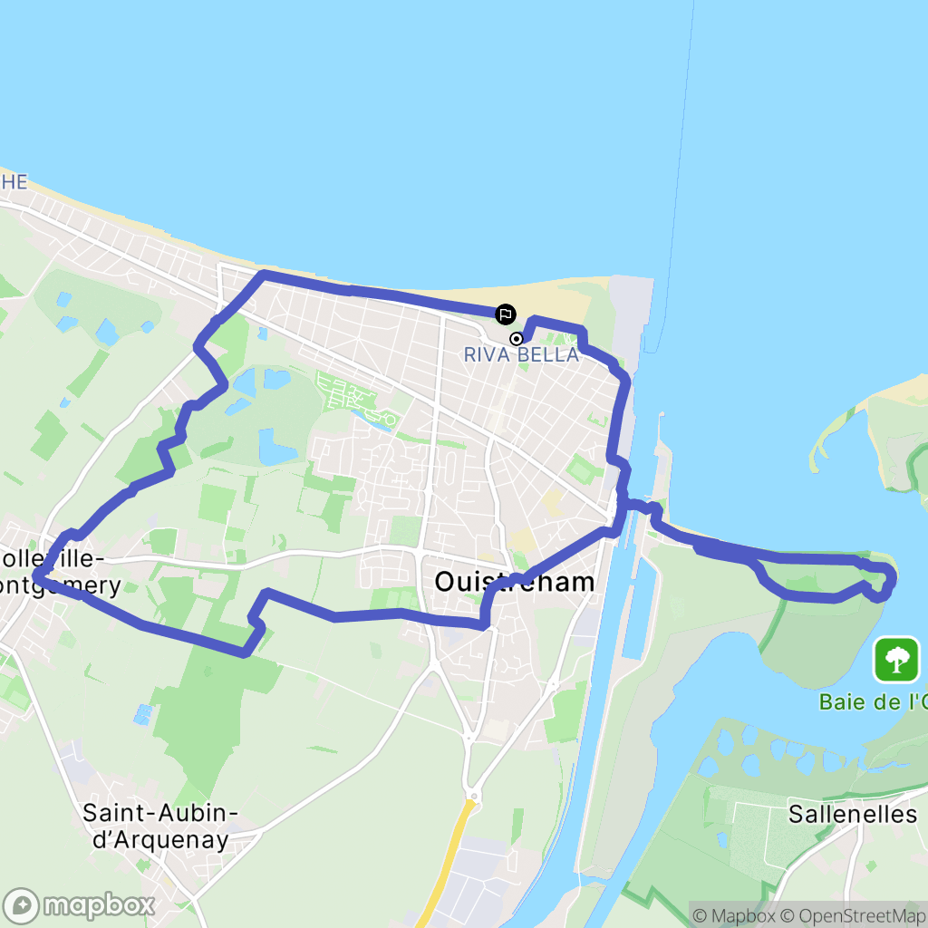 Ouistreham : carte du parcours de randonnée - France