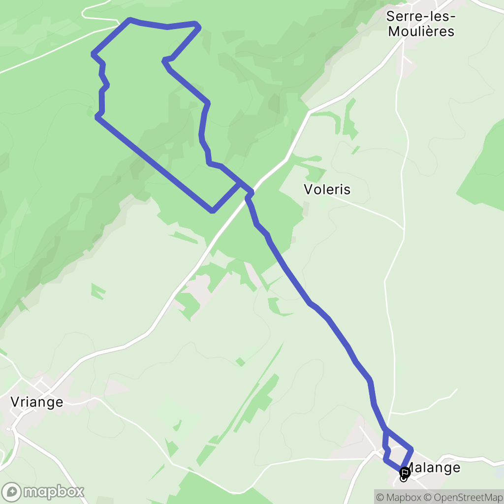 Malange : carte du parcours de randonnée - France
