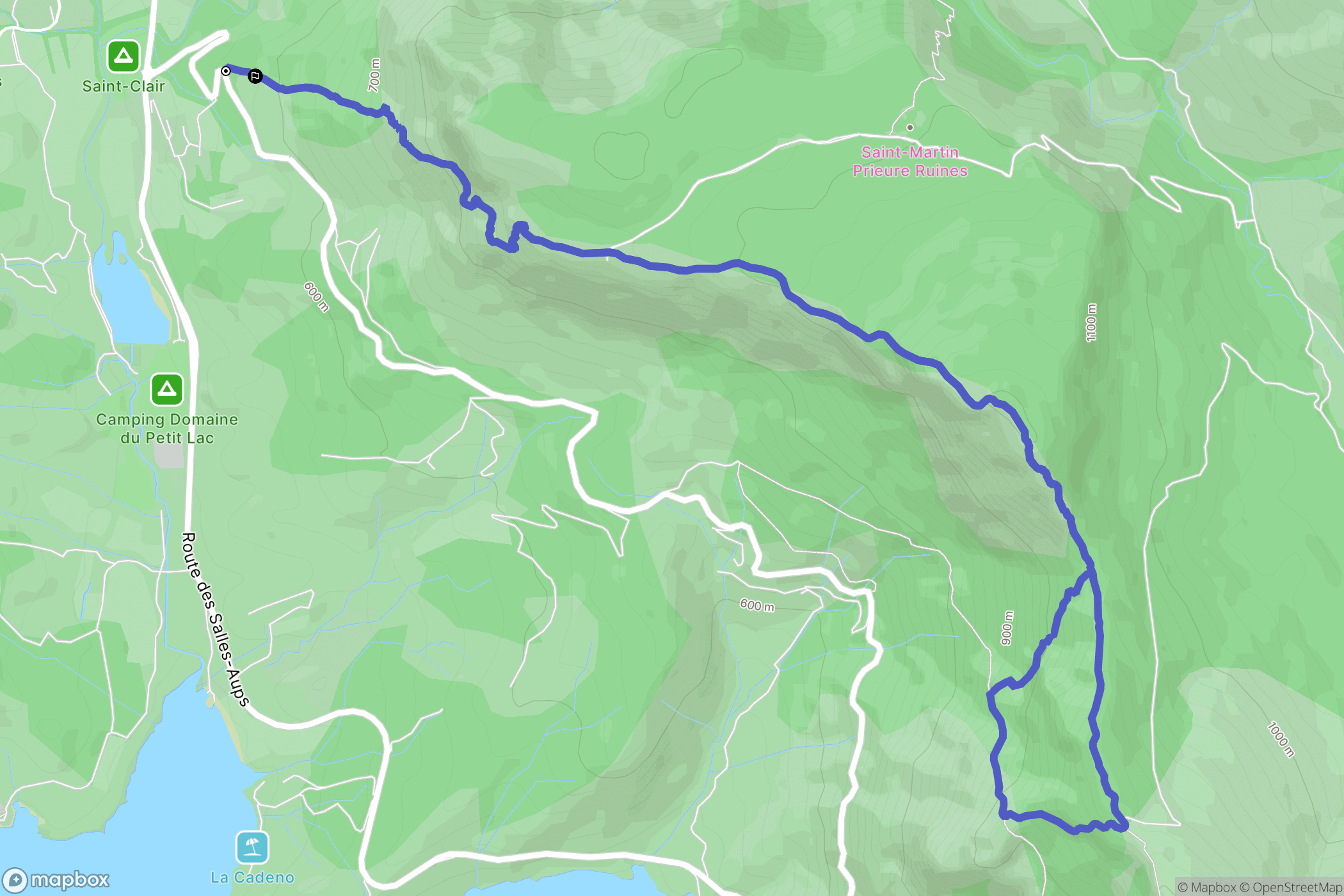 Moustiers-Sainte-Marie : carte du parcours de randonnée - France