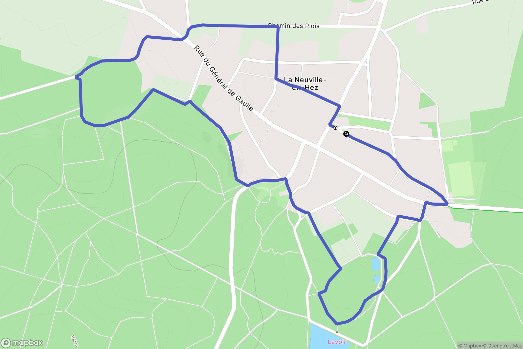 La-Neuville-en-Hez : carte du parcours de randonnée - France