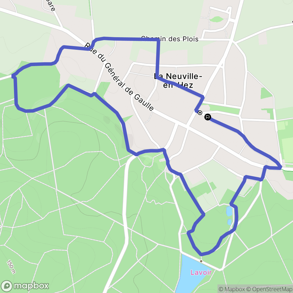 La-Neuville-en-Hez : carte du parcours de randonnée - France