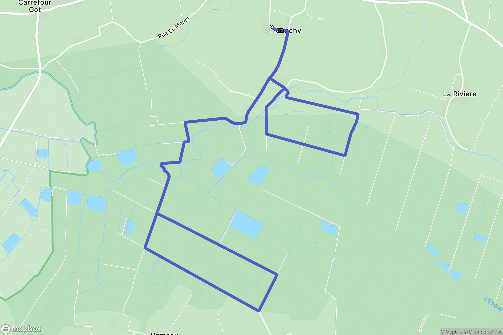 Canchy : carte du parcours de randonnée - France