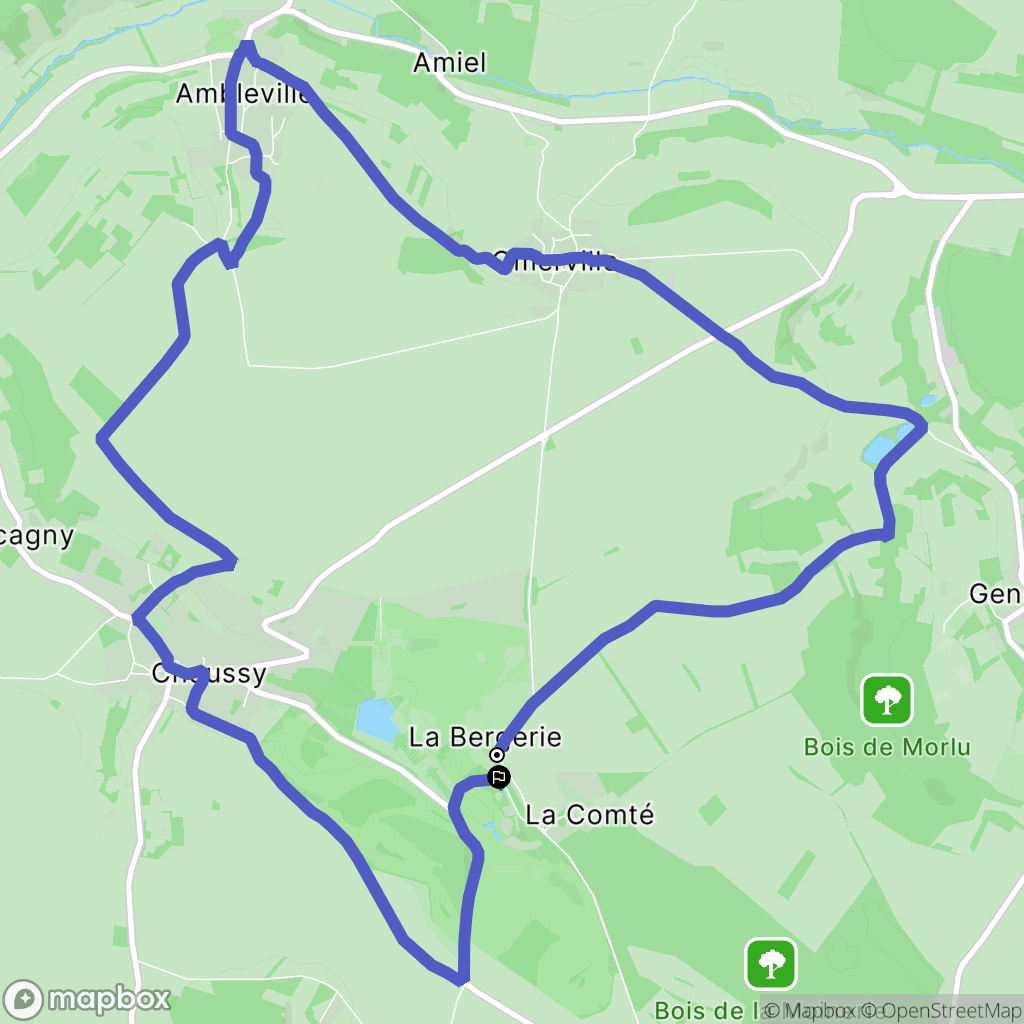 Chaussy : carte du parcours de randonnée - France