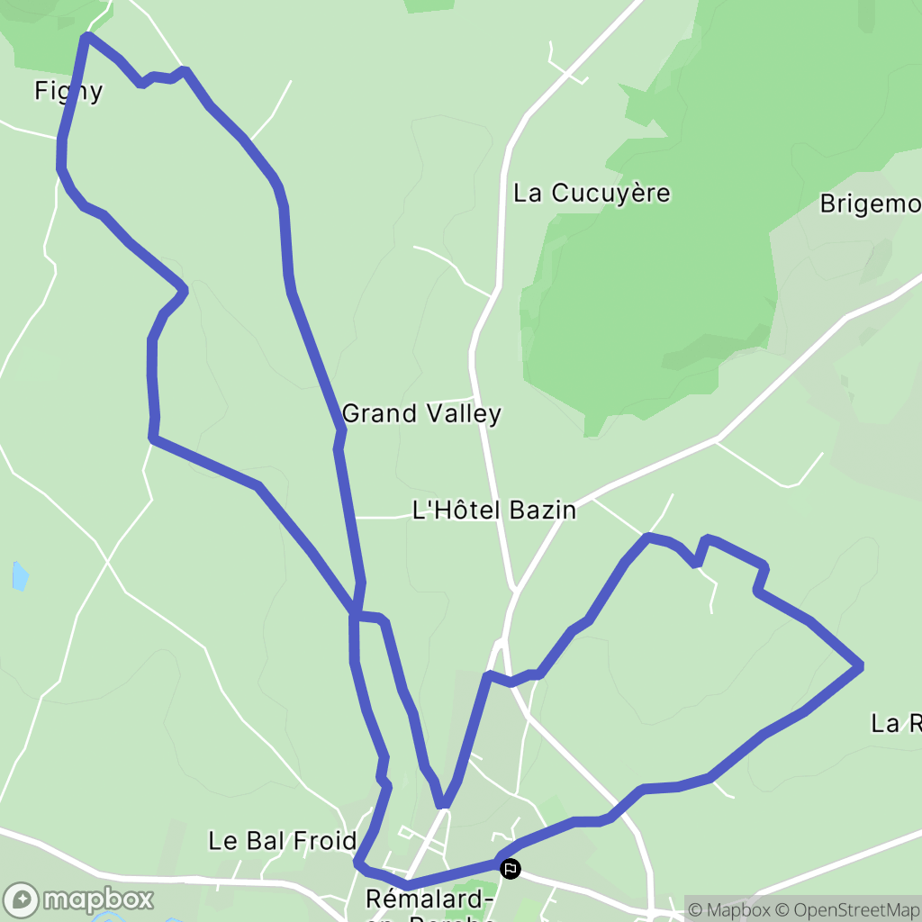 Rémalard en Perche : carte du parcours de randonnée - France