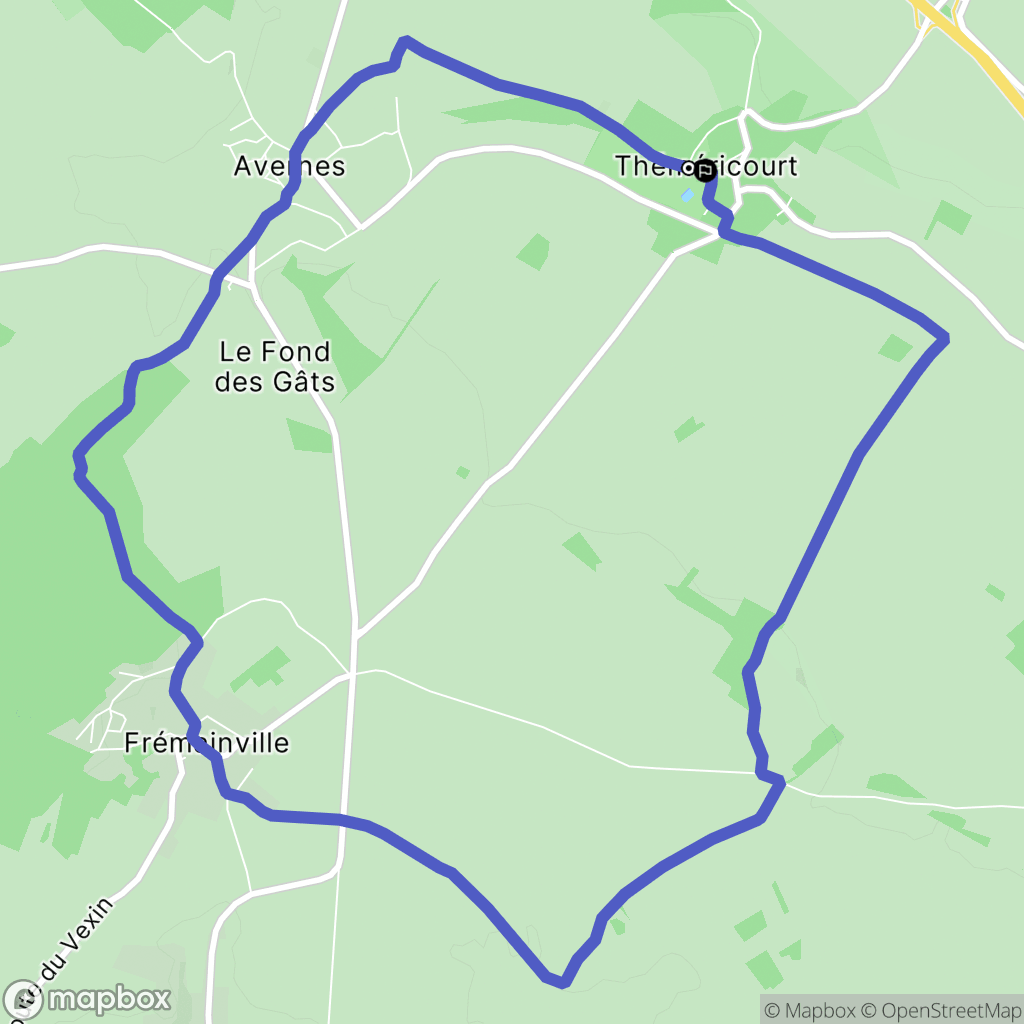 Théméricourt : carte du parcours de randonnée - France
