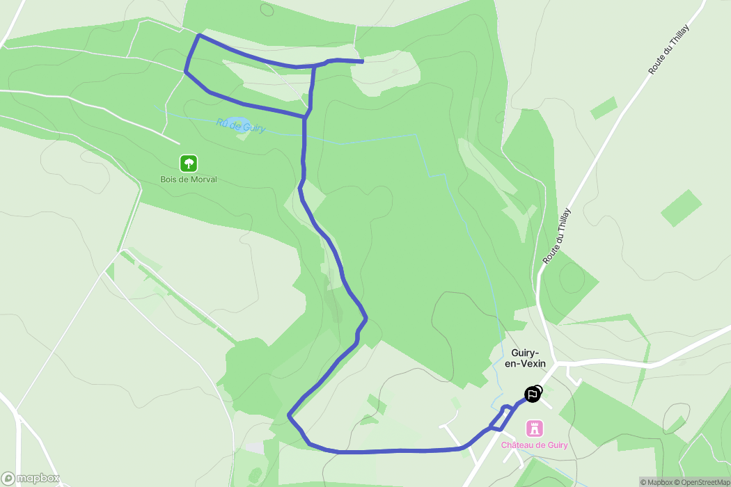 Guiry-en-Vexin : carte du parcours de randonnée - France