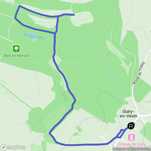 Guiry-en-Vexin : carte du parcours de randonnée - France