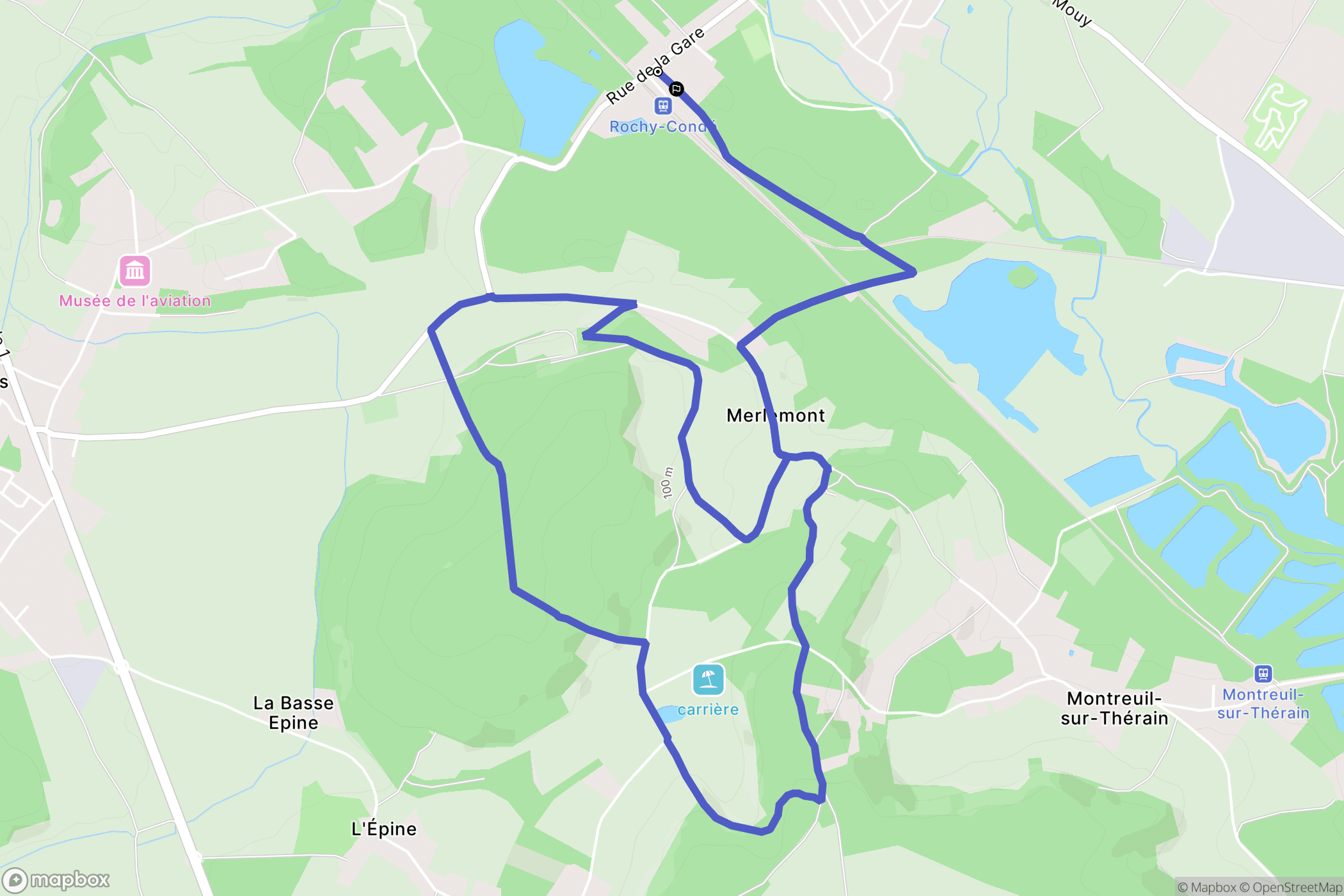 Rochy-Condé : carte du parcours de randonnée - France