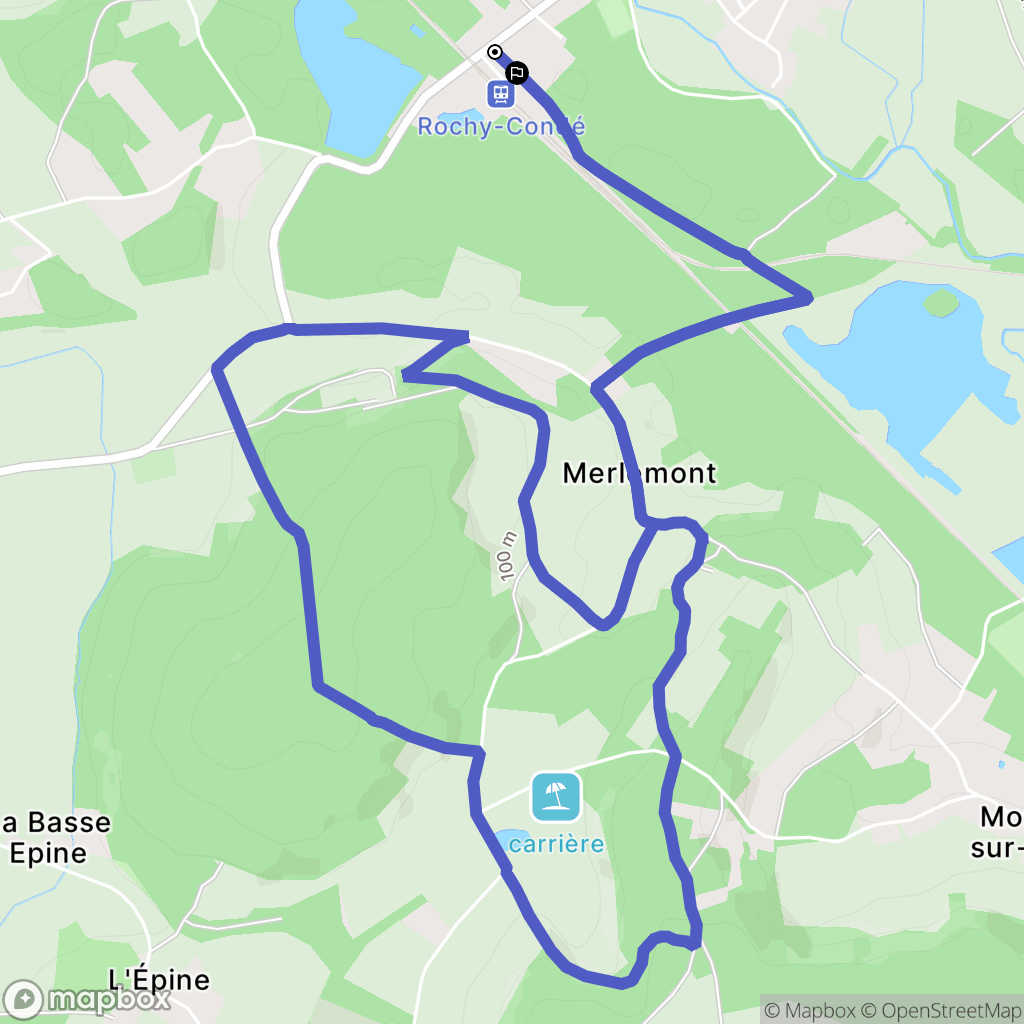 Rochy-Condé : carte du parcours de randonnée - France