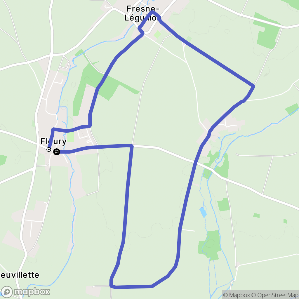 Fleury-en-Vexin : carte du parcours de randonnée - France