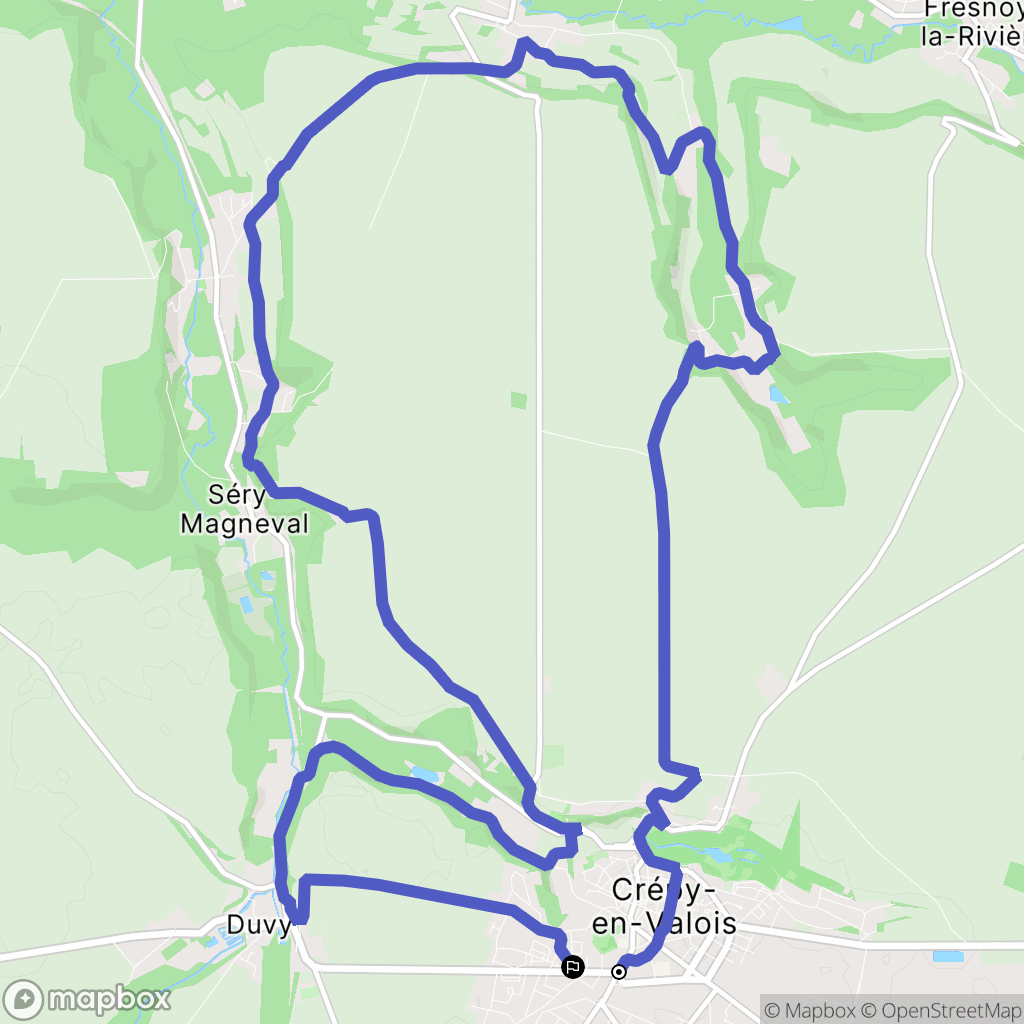 Crépy-en-Valois : carte du parcours de randonnée - France