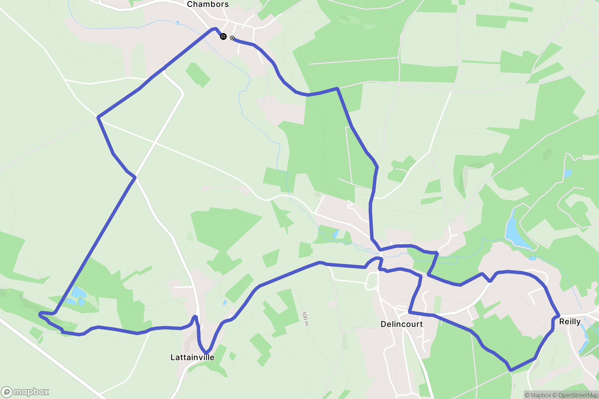 Chambors : carte du parcours de randonnée - France