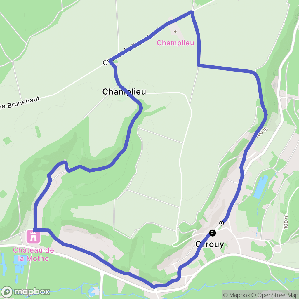 Orrouy : carte du parcours de randonnée - France