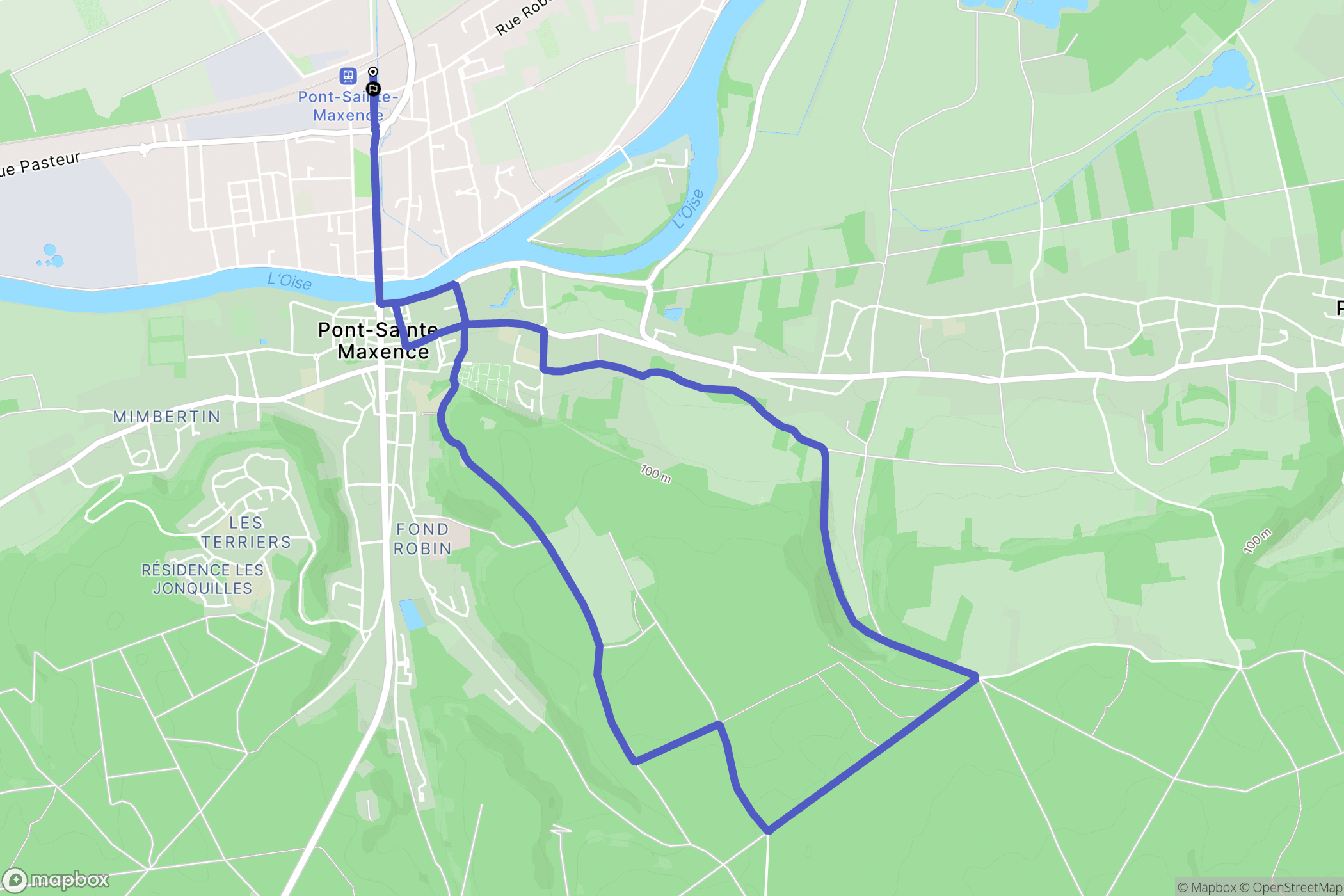 Pont-Sainte-Maxence : carte du parcours de randonnée - France