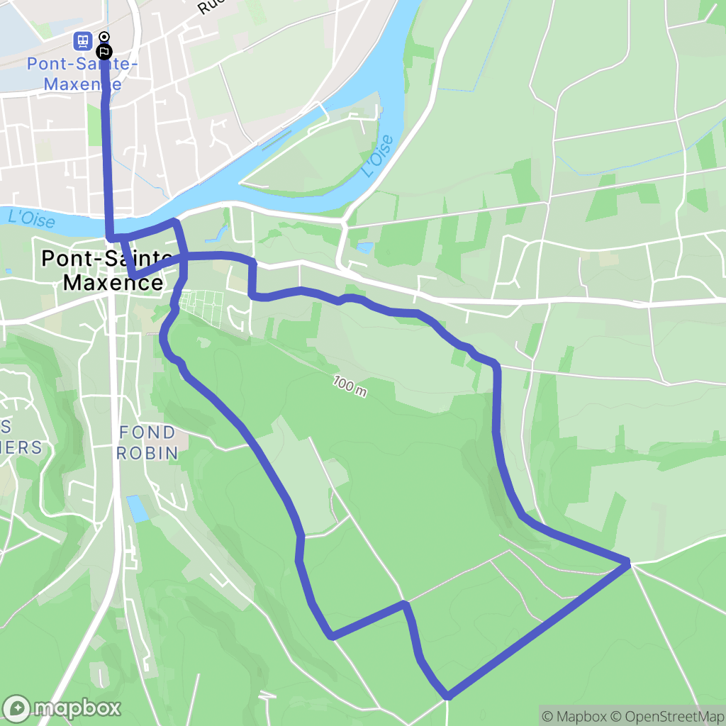 Pont-Sainte-Maxence : carte du parcours de randonnée - France
