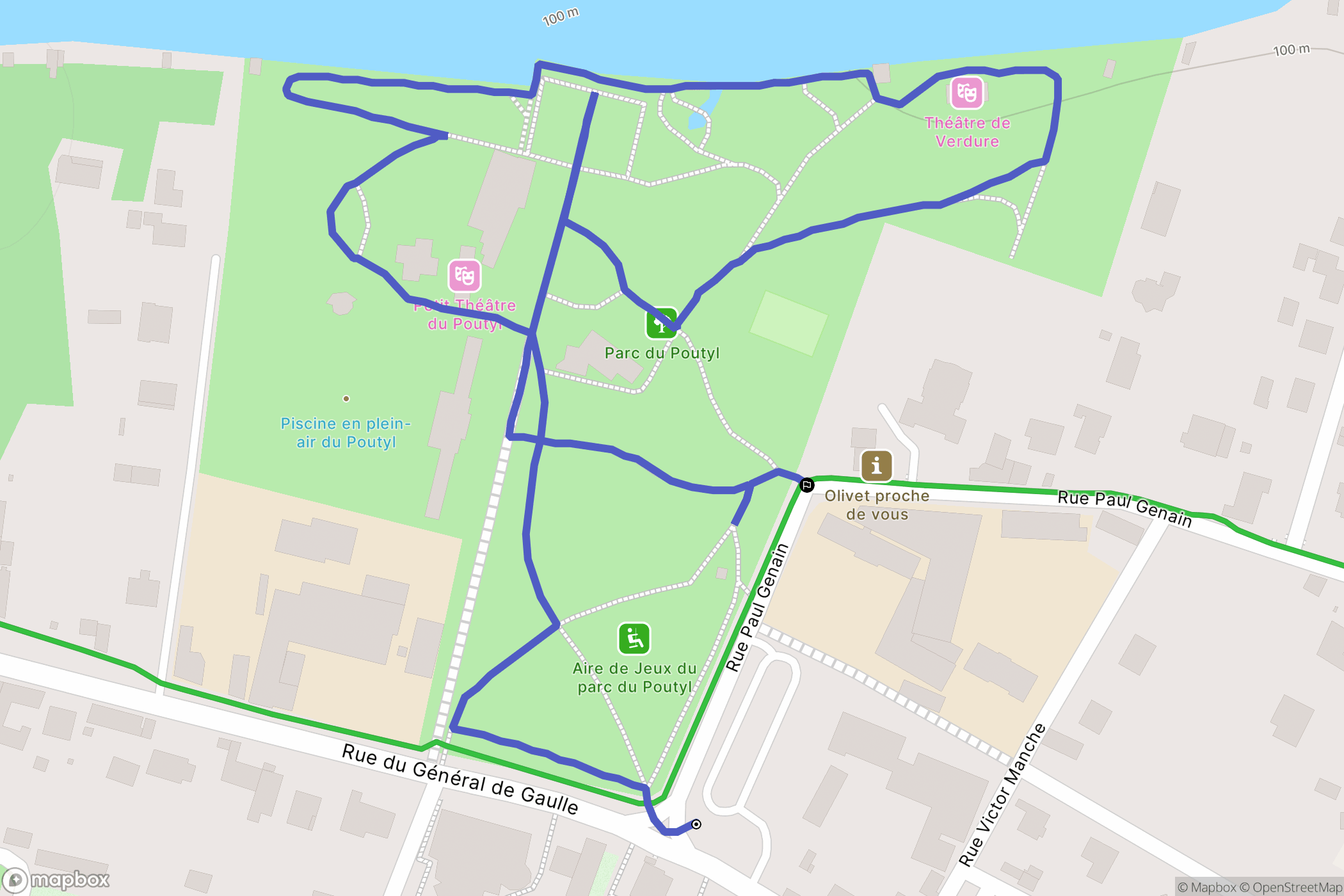 Olivet : carte du parcours de randonnée - France