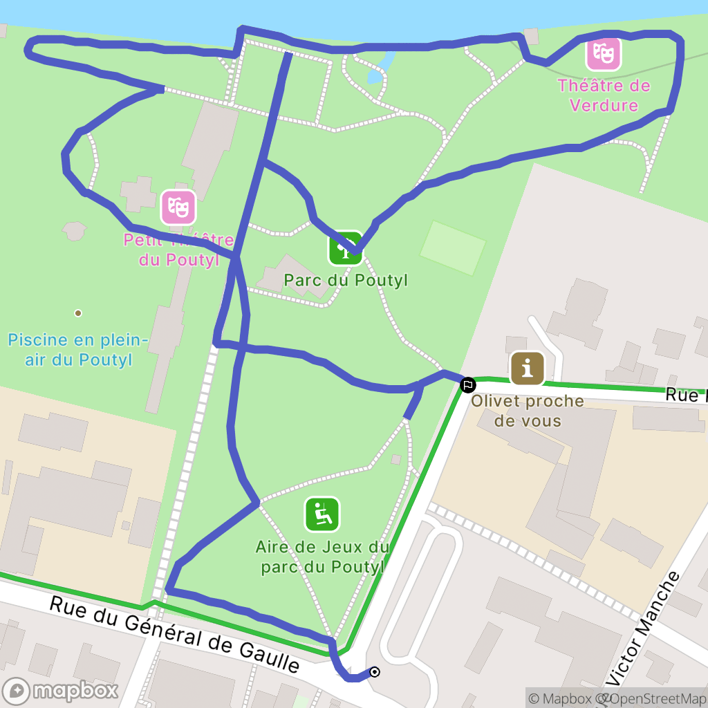 Olivet : carte du parcours de randonnée - France
