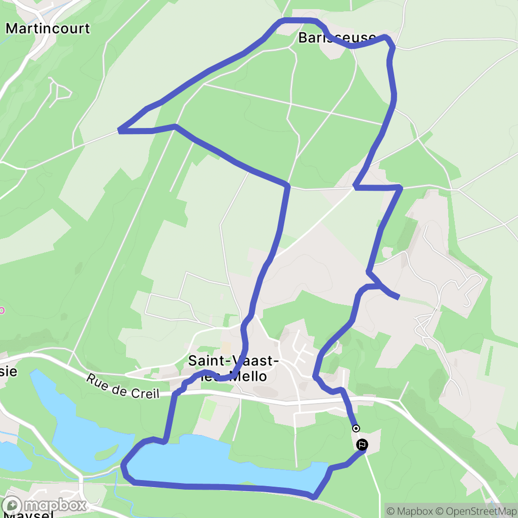 Saint-Vaast-Lès-Mello : carte du parcours de randonnée - France