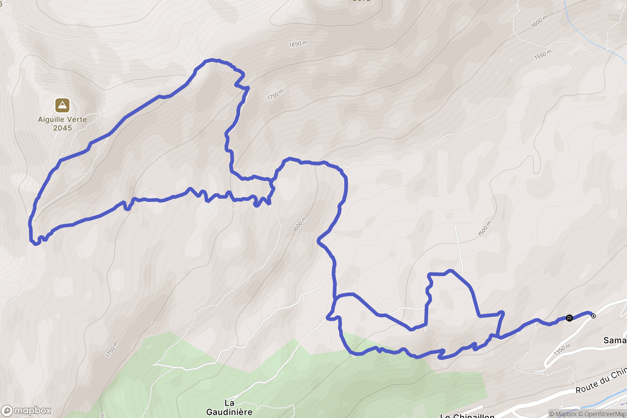 Samance, Le Grand-Bornand : carte du parcours de randonnée - France