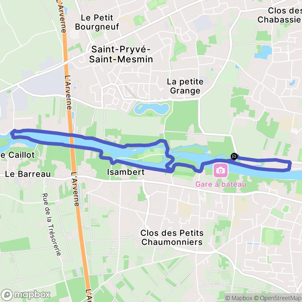 Olivet : carte du parcours de randonnée - France
