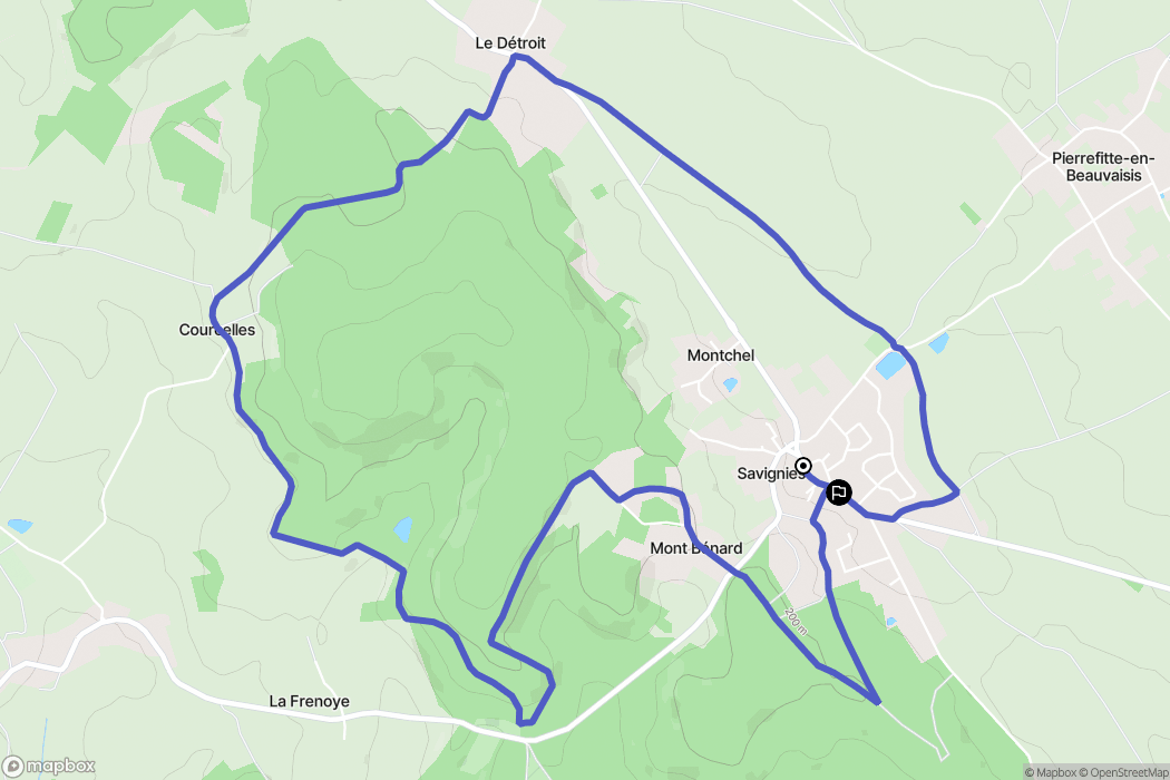 Savignies : carte du parcours de randonnée - France