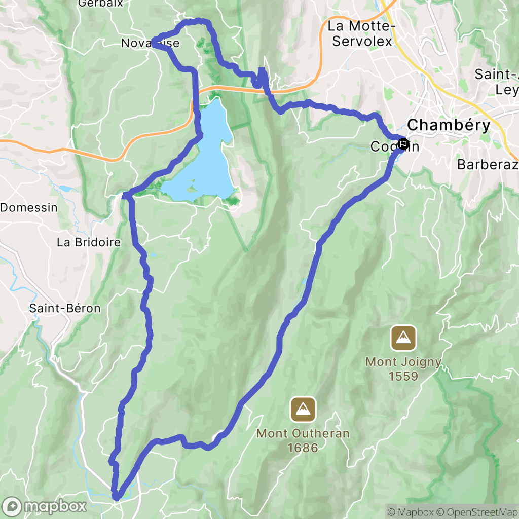 Chambery : carte du parcours de randonnée - France
