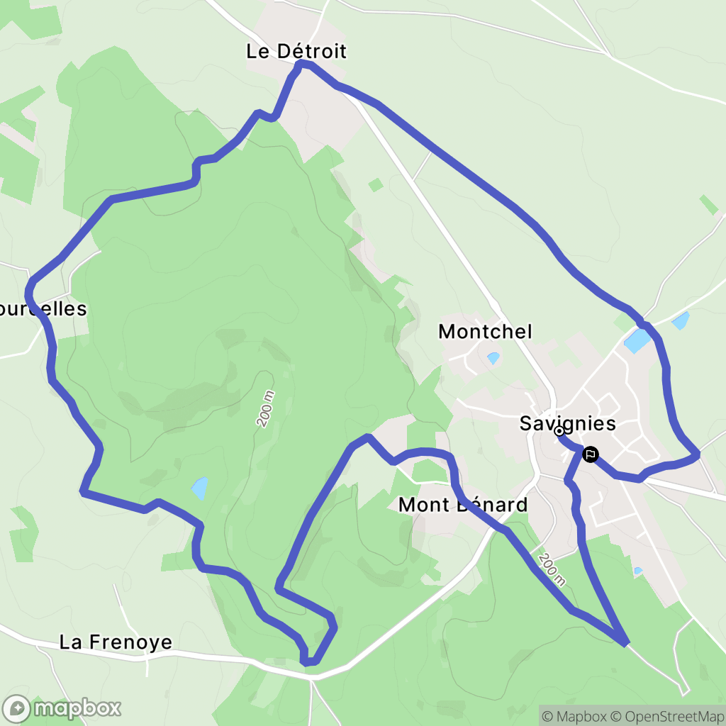 Savignies : carte du parcours de randonnée - France