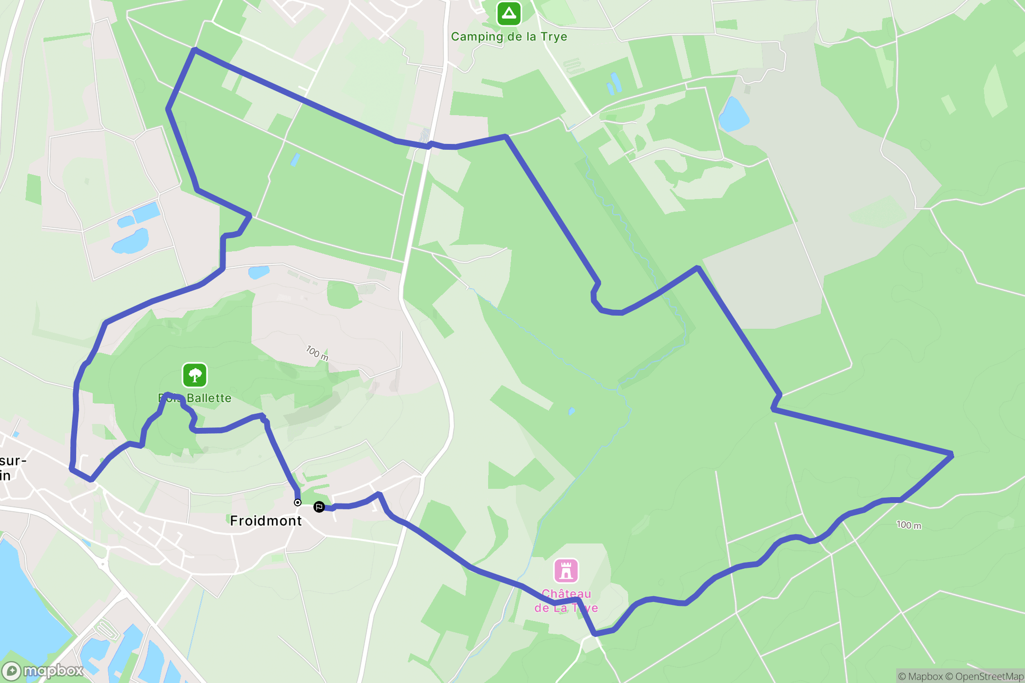 Bailleul-sur-Thérain : carte du parcours de randonnée - France