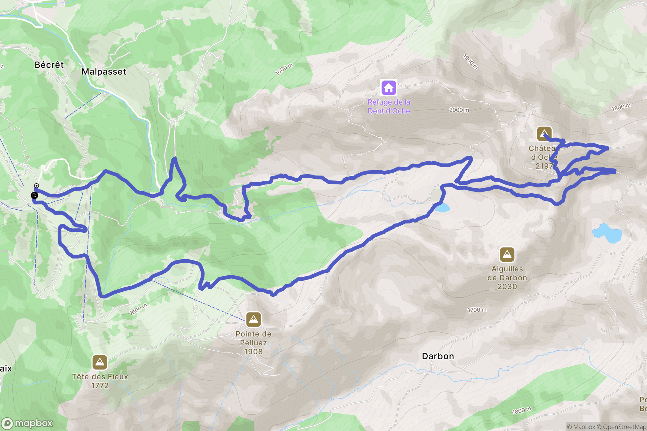 Bernex : carte du parcours de randonnée - France