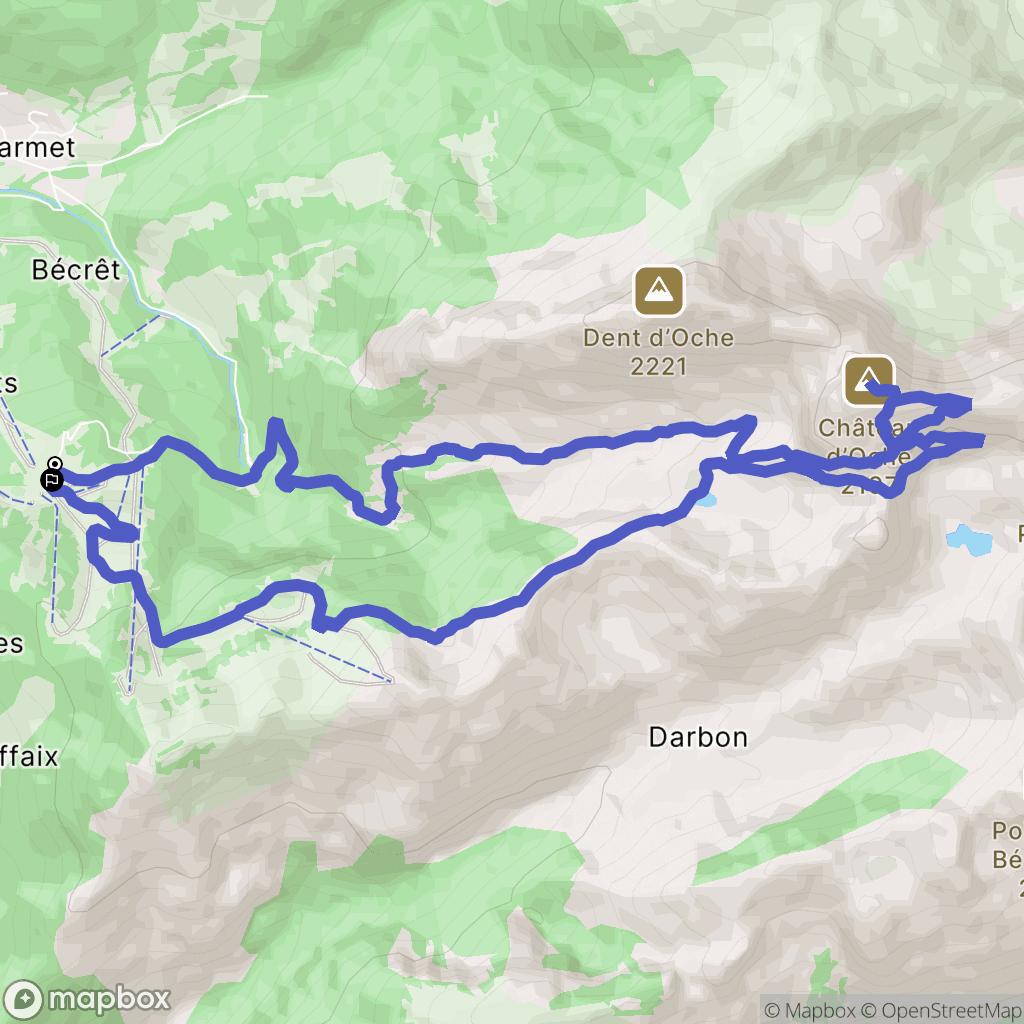 Bernex : carte du parcours de randonnée - France