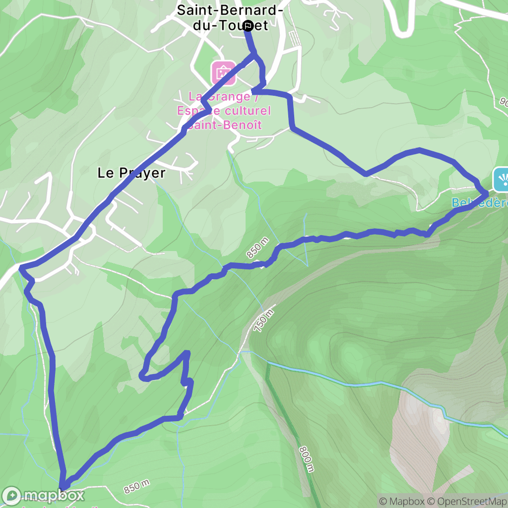 Plateau-des-Petites-Roches : carte du parcours de randonnée - France