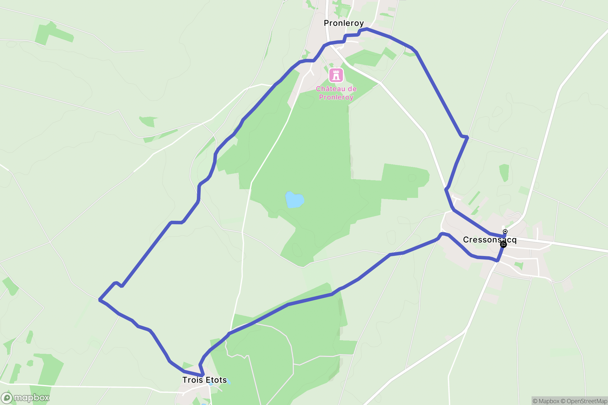 Cressonsacq : carte du parcours de randonnée - France