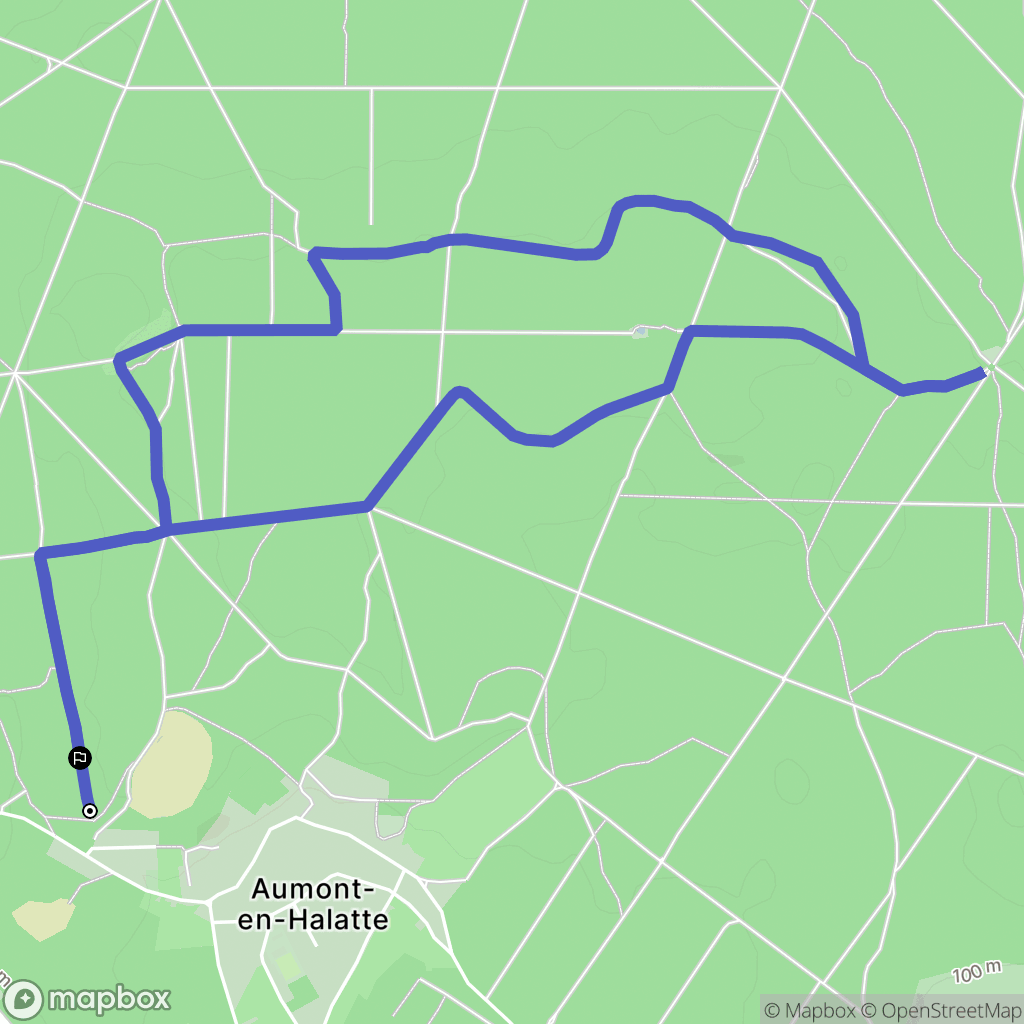 Aumont-en-Halatte : carte du parcours de randonnée - France