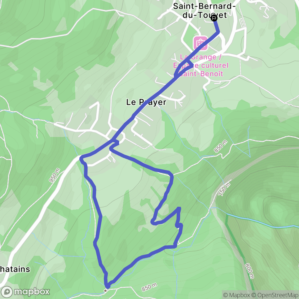 Plateau-des-Petites-Roches : carte du parcours de randonnée - France