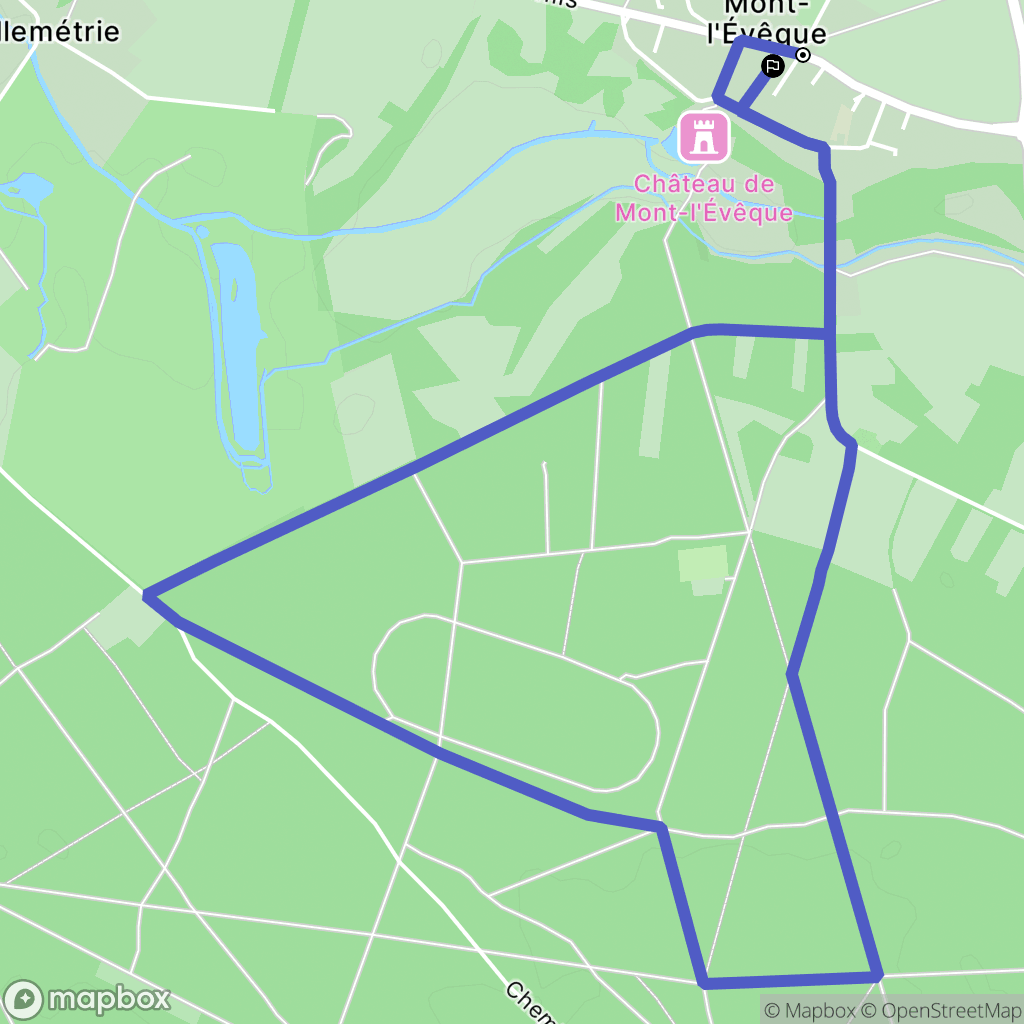 Mont-l'Evêque : carte du parcours de randonnée - France