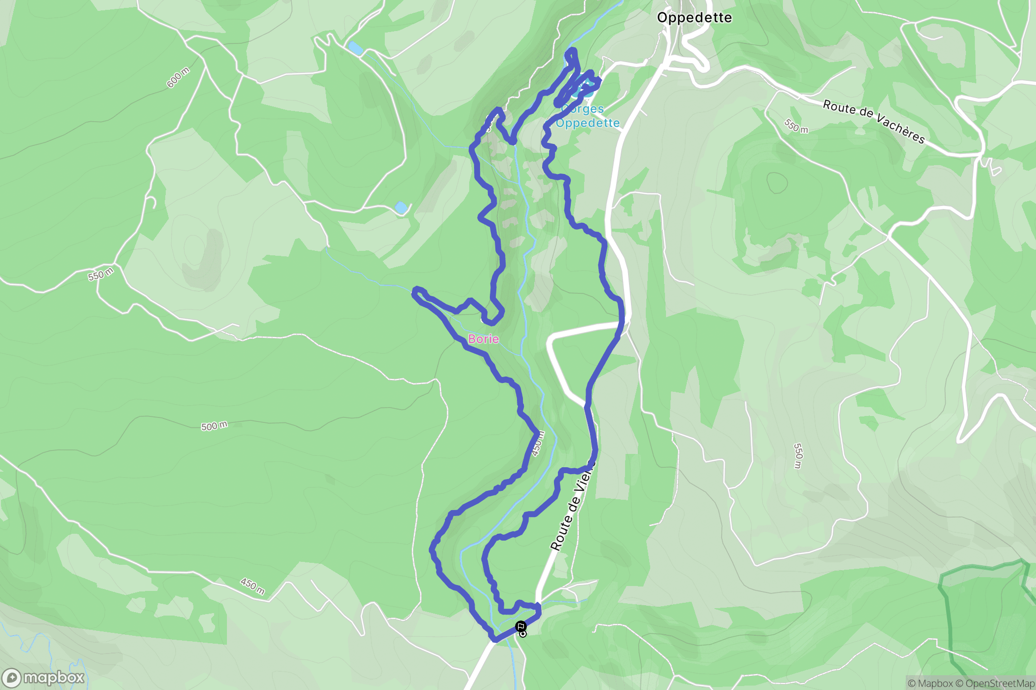 Oppedette : carte du parcours de randonnée - France
