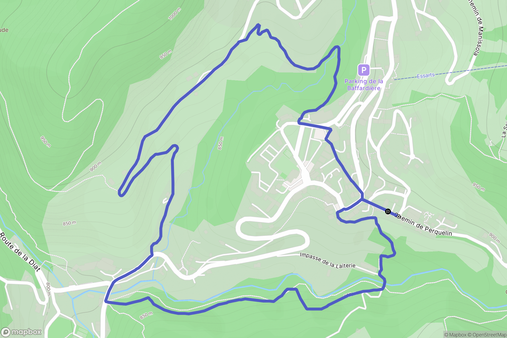 Saint-Pierre-de-Chartreuse : carte du parcours de randonnée - France