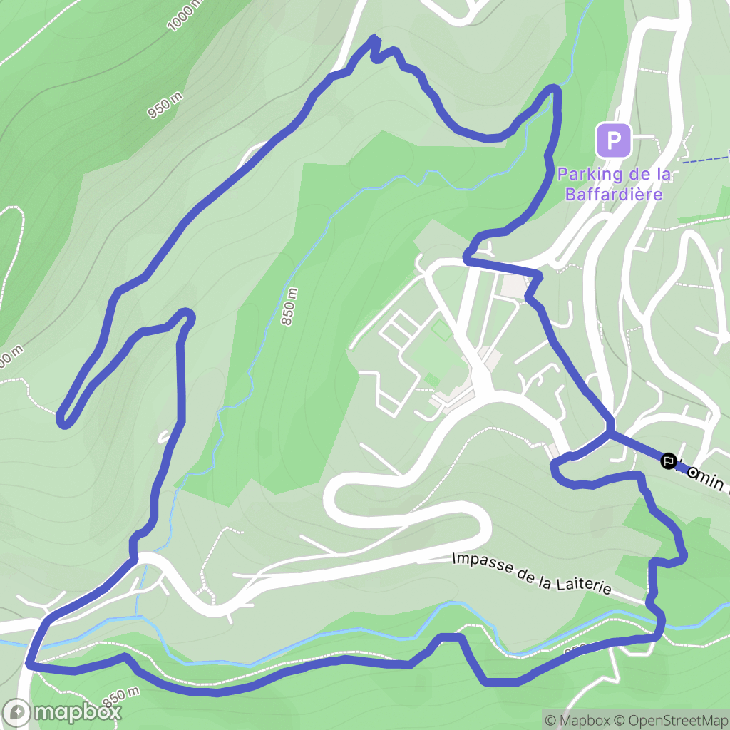 Saint-Pierre-de-Chartreuse : carte du parcours de randonnée - France