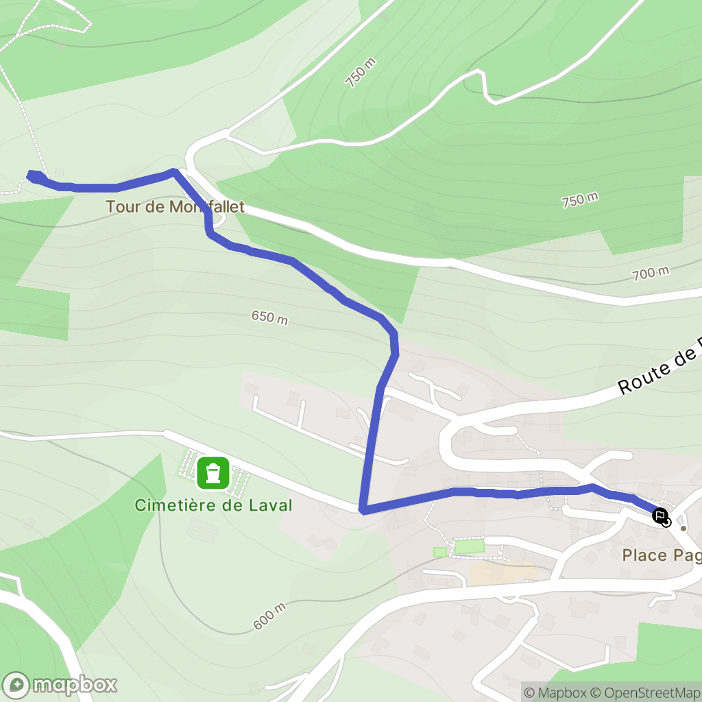 Laval-en-Belledonne : carte du parcours de randonnée - France