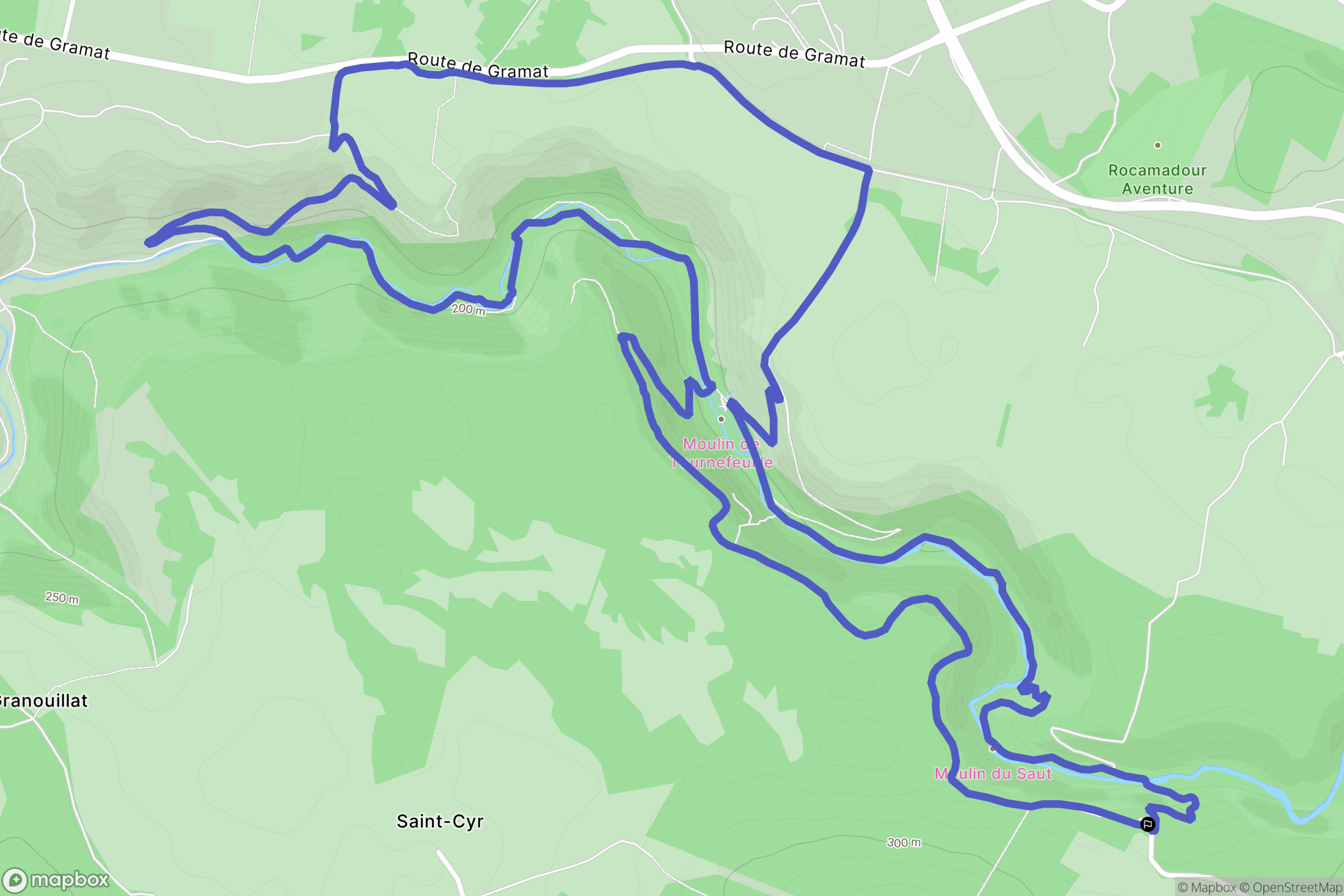 Gramat : carte du parcours de randonnée - France