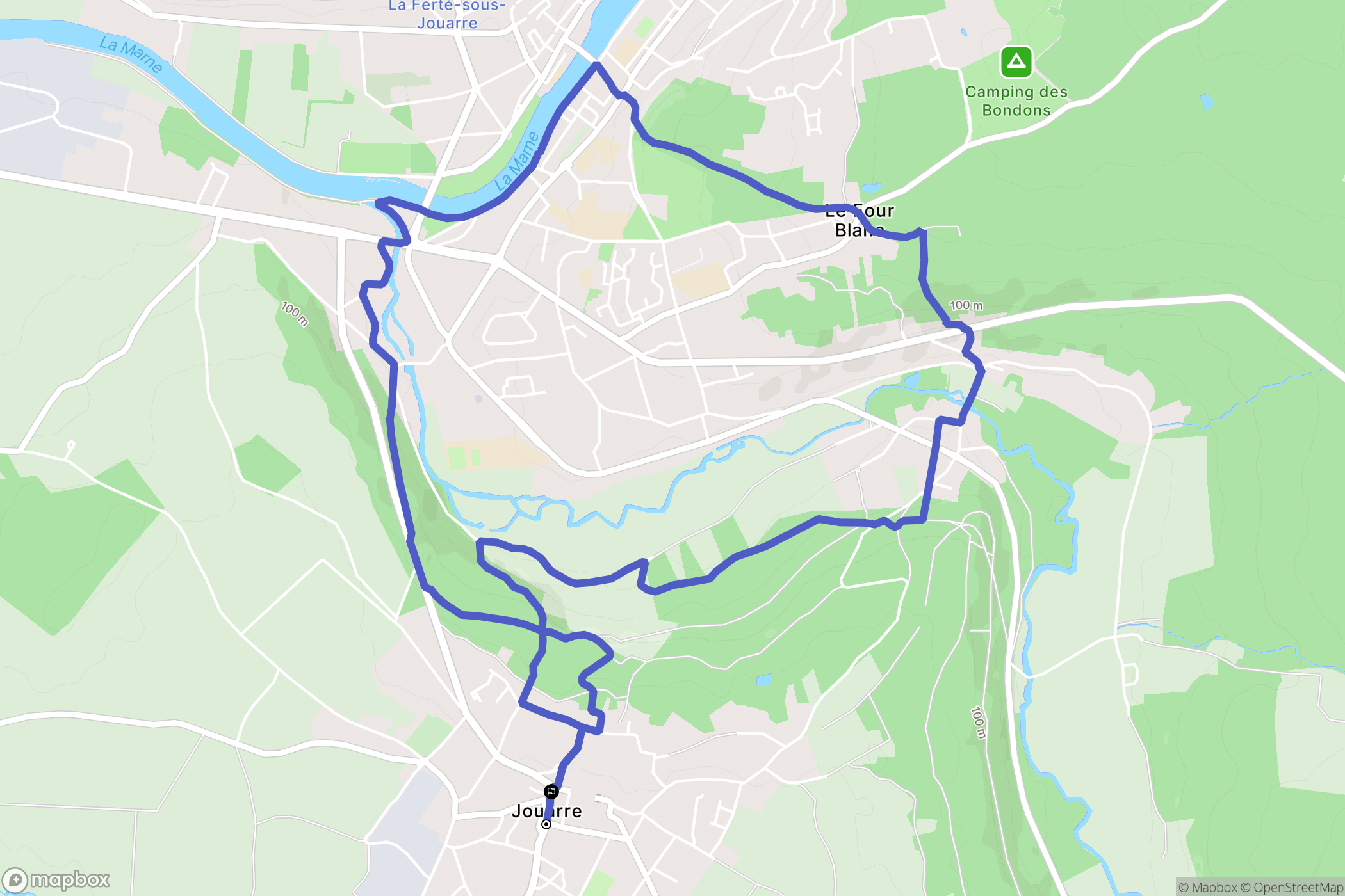 Jouarre : carte du parcours de randonnée - France