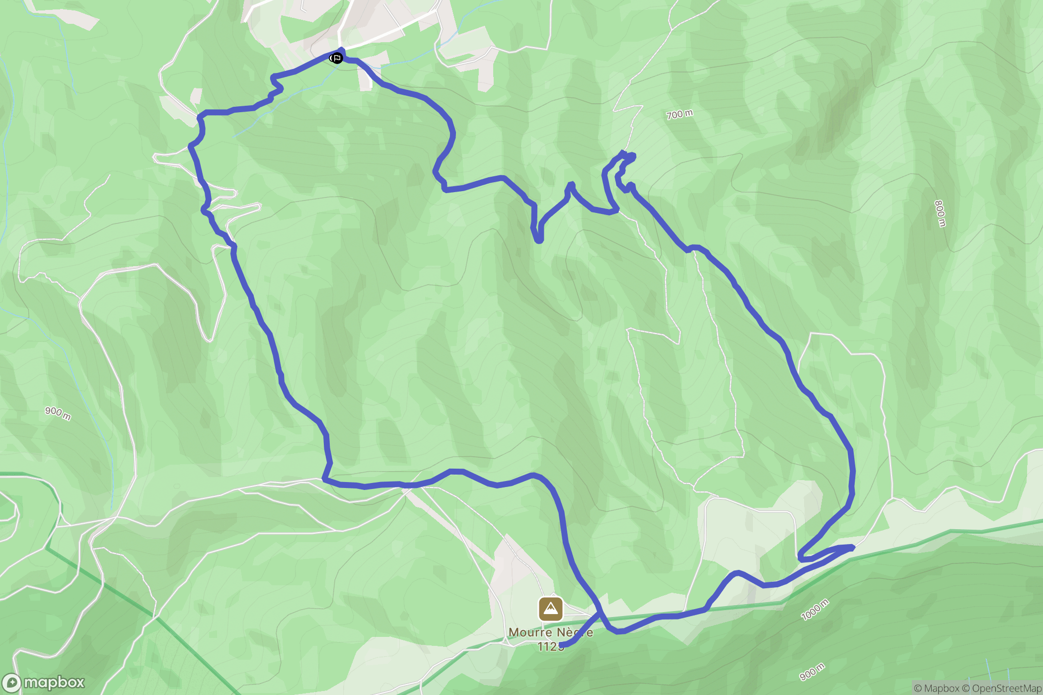 Auribeau : carte du parcours de randonnée - France