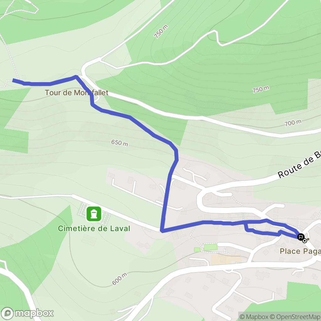 Laval-en-Belledonne : carte du parcours de randonnée - France
